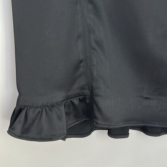 Y2K Bebe Black Ruffle Hem Skirt – Size 6, Made in USA, Vintage Clubwear - Picture 4 of 9